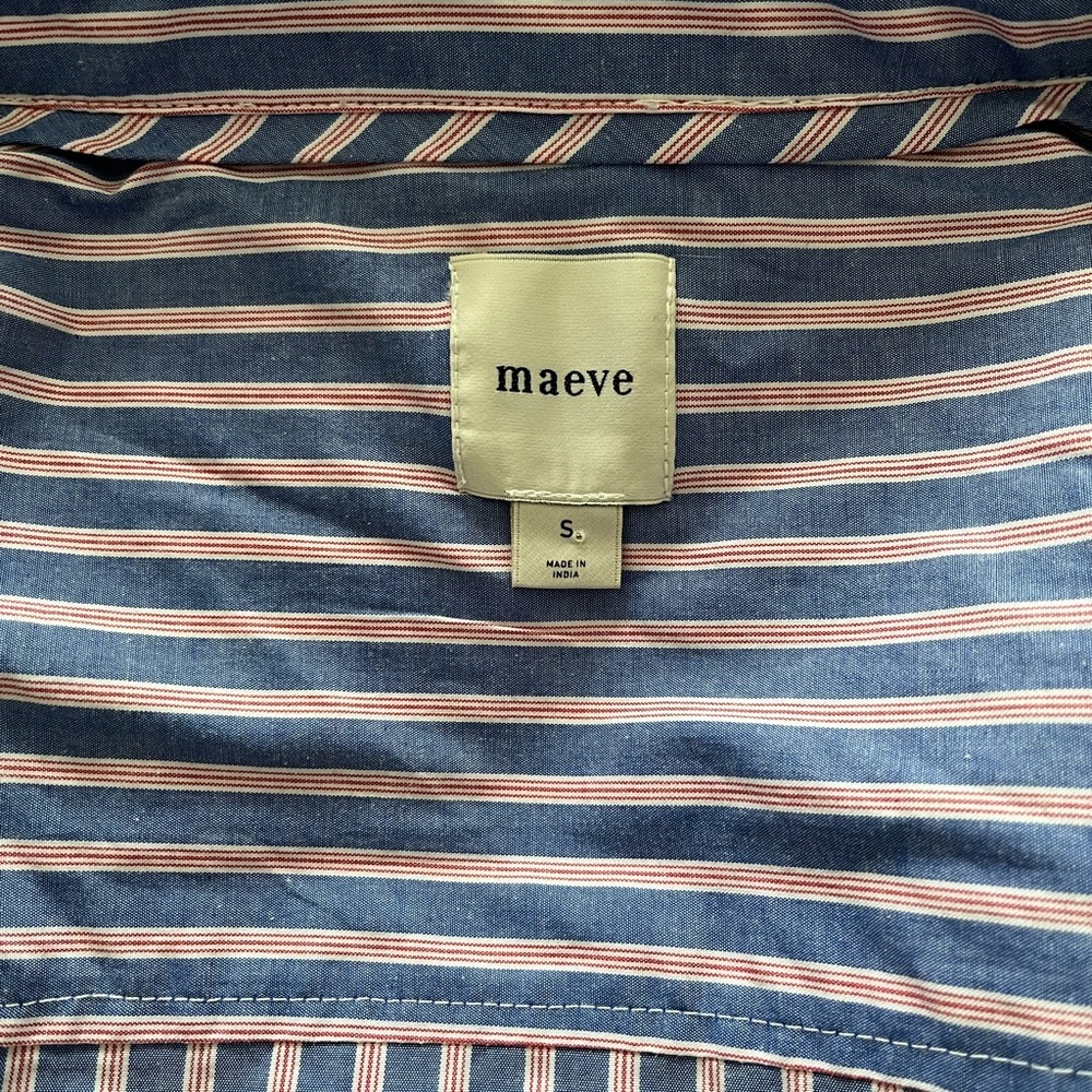 Maeve Blue & Pink Striped Button-Down Shirt - Picture 9 of 11